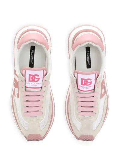 Dolce & Gabbana Canvas And Suede Sneakers In Multicolor