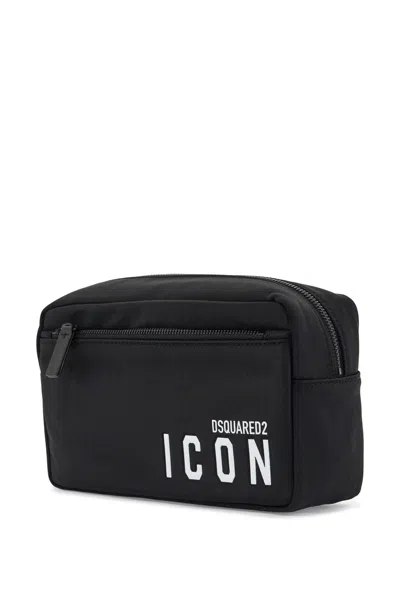 Shop Dsquared2 Rectangular Beauty Case Icon Black Men