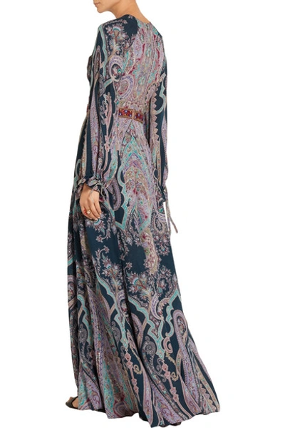 Shop Etro Embellished Paisley-print Silk Maxi Dress