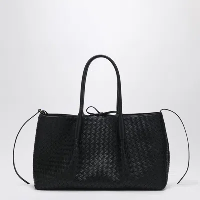 Bottega Veneta Pinacoteca Reversible Intrecciato Leather Tote In Black
