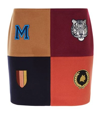 Shop Stella Mccartney Badges Wool Skirt