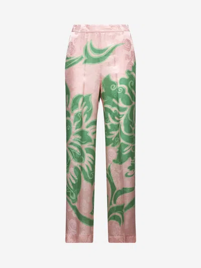 Etro Rose Print Straight-leg Pants
