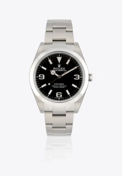 Rolex Oyster Perpetual Explorer With Black Dial In Black