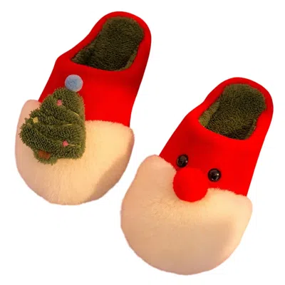 Katydid Women Rocking Around The Christmas Tree Fuzzy Slippers In Red In Red