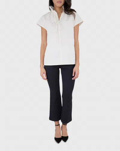 Ann Mashburn Faye Flare Cropped Pants In Navy Ponte In Multi