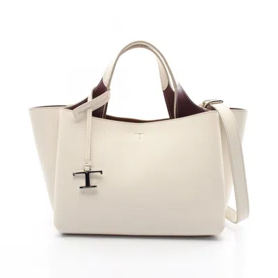 Pre-owned Tod's Leather Handbag () In White