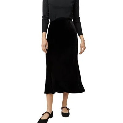 Ann Mashburn Mare Skirt In Black Velvet In Black