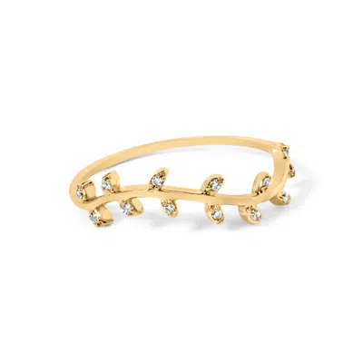 Haus Of Brilliance 10k Yellow Gold Diamond Accent Branch And Leaf Band Ring In Yellow