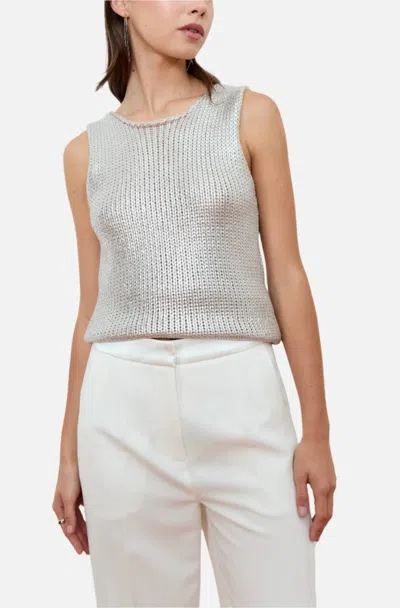 Deluc Aloe Knit Vest In Silver In Silver