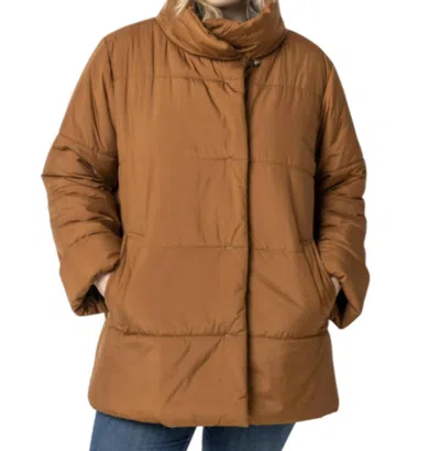 Lilla P Puffer Car Coat In Hazelnut In Multi
