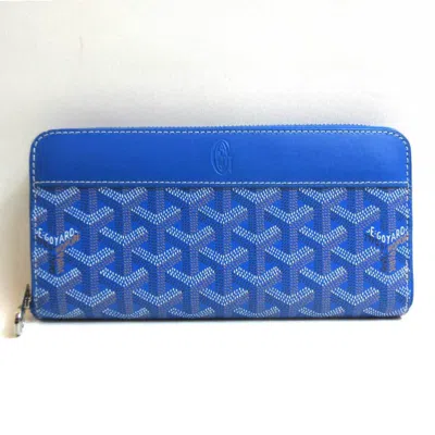 Pre-owned Goyard Pvc Leather Long Wallet (bi-fold) () In Blue