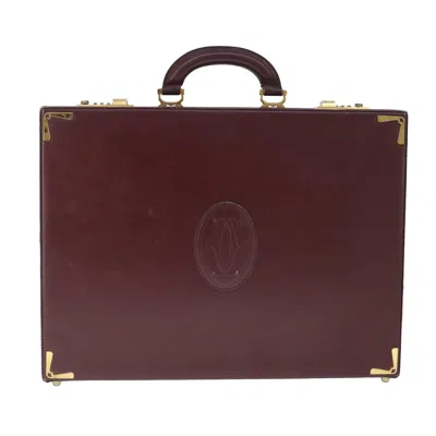 Pre-owned Cartier Must De  Burgundy Leather Travel Bag ()