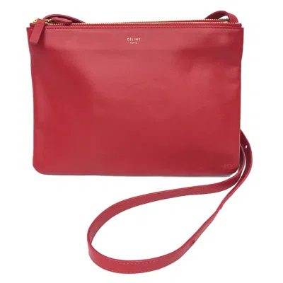 Pre-owned Celine Red Color Leather Pochette Shoulder Bag ()