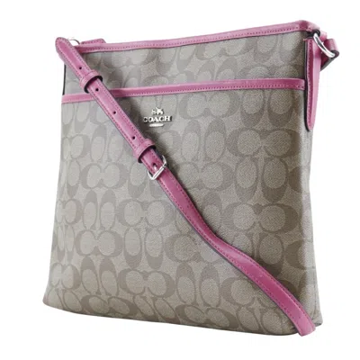 Pre-owned Coach Brown Pink Pvc Shoulder Bag () In Brown, Pink