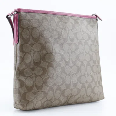Pre-owned Coach Brown Pink Pvc Shoulder Bag () In Brown, Pink