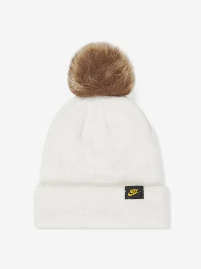 Nike Kids Plush Beanie And Glove Set In White