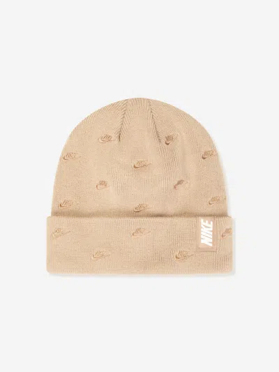 Nike Kids Futura Beanie And Glove Set In Beige