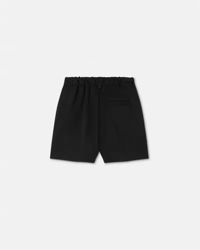 Versace Elasticated-waist Straight-leg Shorts In Black