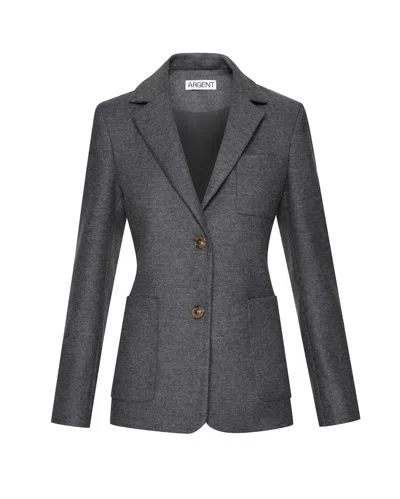 Argent Single-breasted Textured Wool Weekend Blazer In Grey
