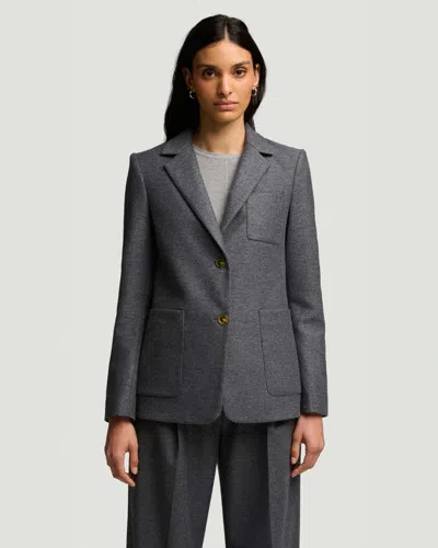 Argent Single-breasted Textured Wool Weekend Blazer In Grey