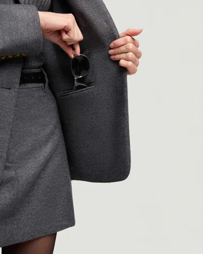 Argent Single-breasted Textured Wool Weekend Blazer In Grey