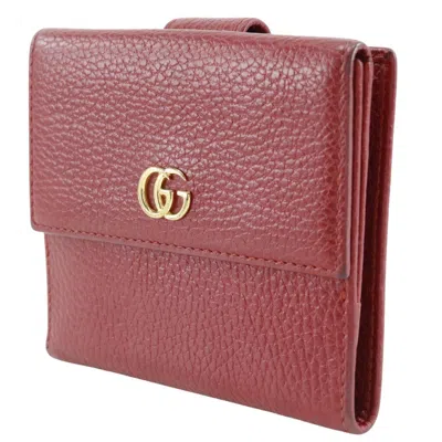 Pre-owned Gucci Red Color Leather Wallet (bi-fold) ()