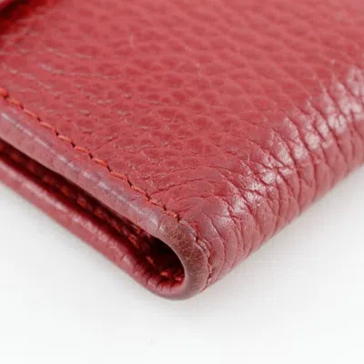 Pre-owned Gucci Red Color Leather Wallet (bi-fold) ()