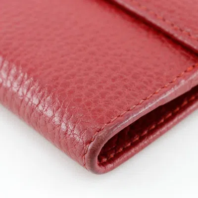 Pre-owned Gucci Red Color Leather Wallet (bi-fold) ()