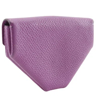 Pre-owned Hermes Purple Epsom Leather Coin Purse/coin Case ()