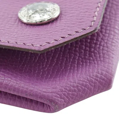 Pre-owned Hermes Purple Epsom Leather Coin Purse/coin Case ()