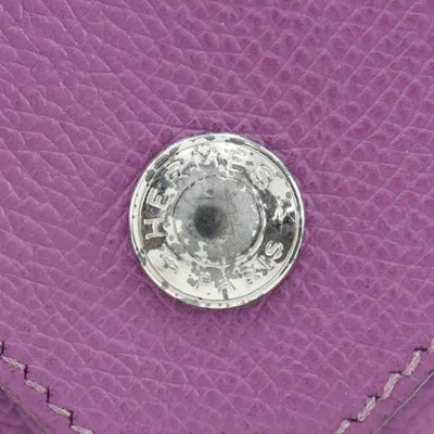 Pre-owned Hermes Purple Epsom Leather Coin Purse/coin Case ()