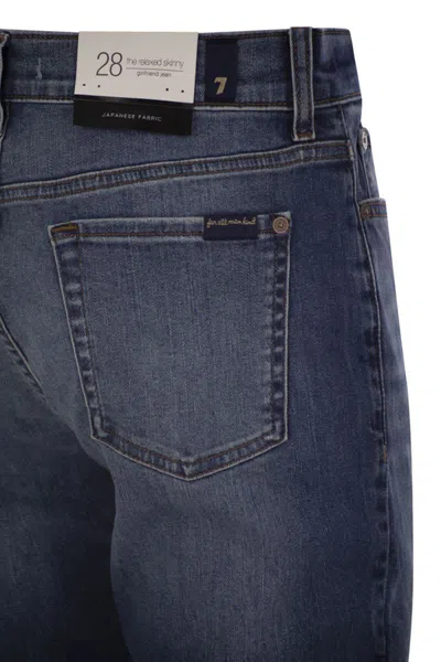 7 For All Mankind Groovy Skinny Jeans In Navy