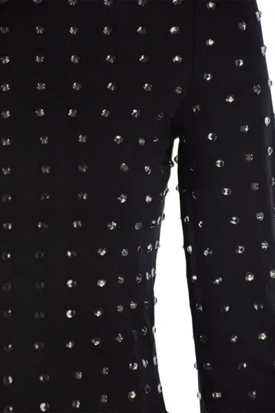 Sportmax All-over Embellished Crewneck Top In Black