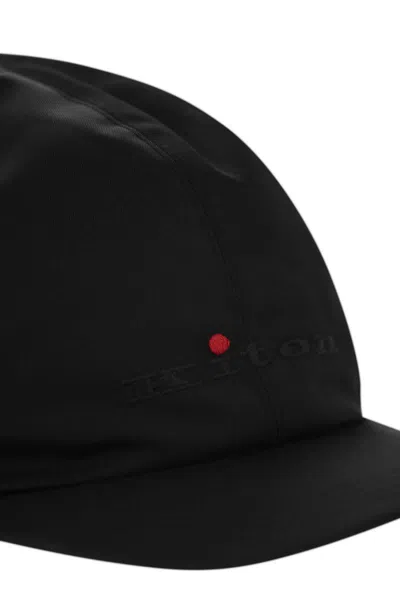 Kiton Man Hat Midnight Blue Size Onesize Cashmere In Black