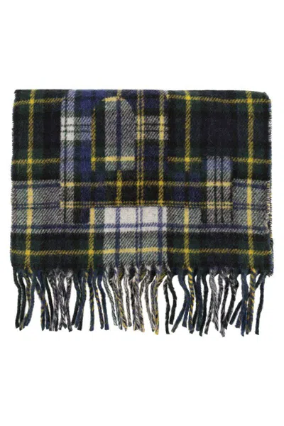 Polo Ralph Lauren Wool Blend Check Scarf In Green/yellow