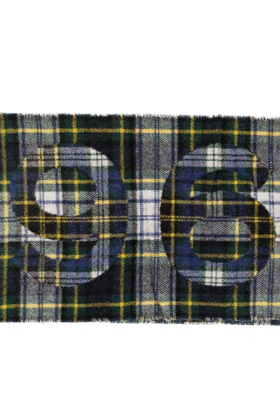 Polo Ralph Lauren Wool Blend Check Scarf In Green/yellow
