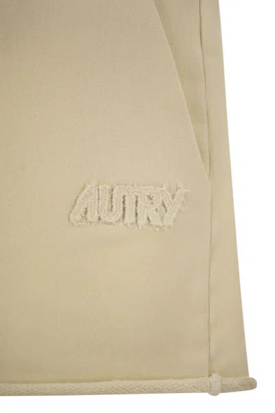 Autry Short Trousers In Compact Cotton Jersey In Beige