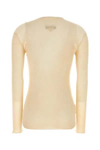 Prada Maglione In Cotone Sabbia Donna
