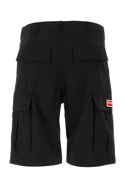 Kenzo Black Cotton Bermuda Shorts