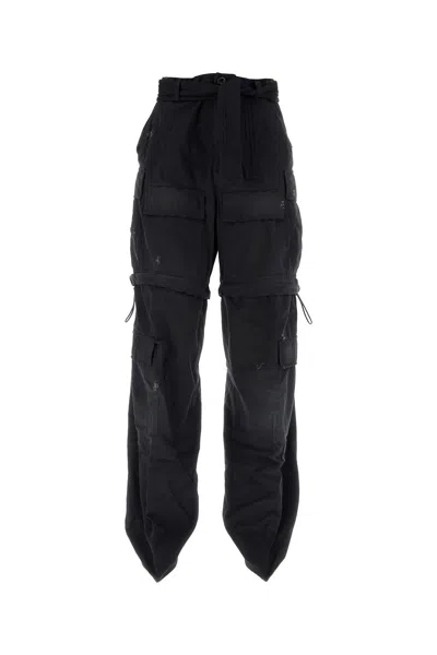 Balenciaga Stonewashed Cotton Cargo Pantaboots With Detachable Belt