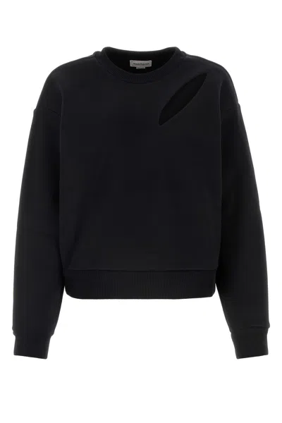 Alexander Mcqueen Woman Black Sweatshirts