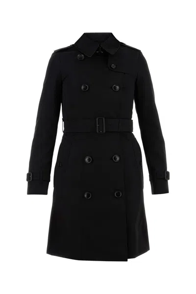 Burberry Waterloo Heritage Double-breasted Trench Coat In Black
