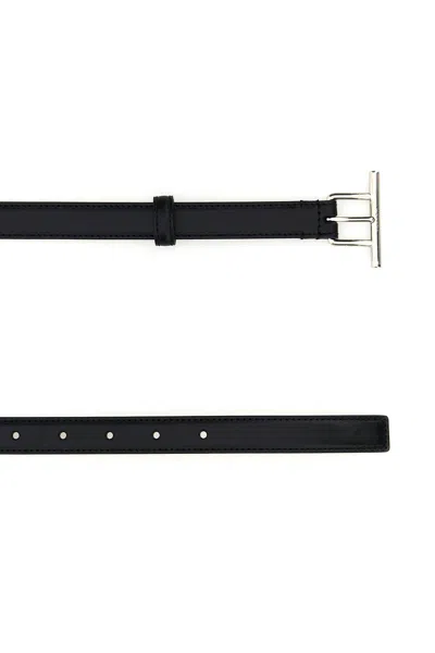 Alexander Mcqueen Silvertone Cross-bar Leather Wide Sling Belt