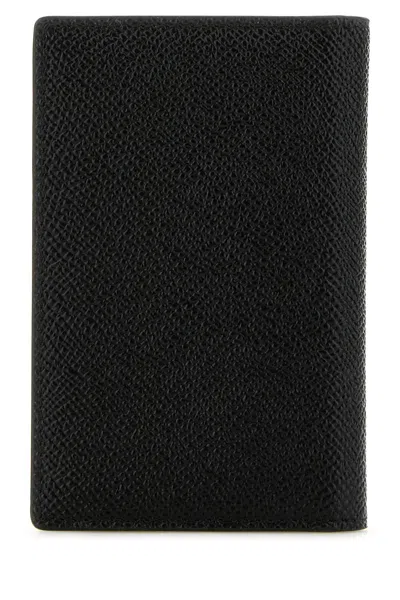 Dolce & Gabbana Black Textured Calf Leather Bi-fold Wallet