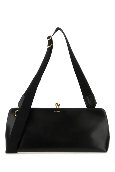 Jil Sander Leather Crossbody Bag With Fabric Strap