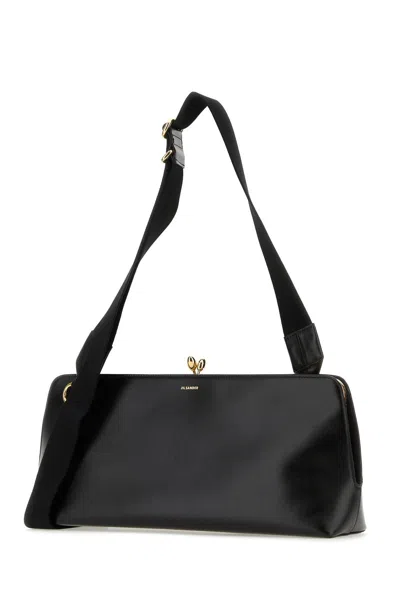 Jil Sander Leather Crossbody Bag With Fabric Strap