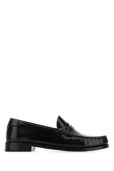 Saint Laurent Le Loafer Moccasins In Shiny Leather Scarpe Basse Black