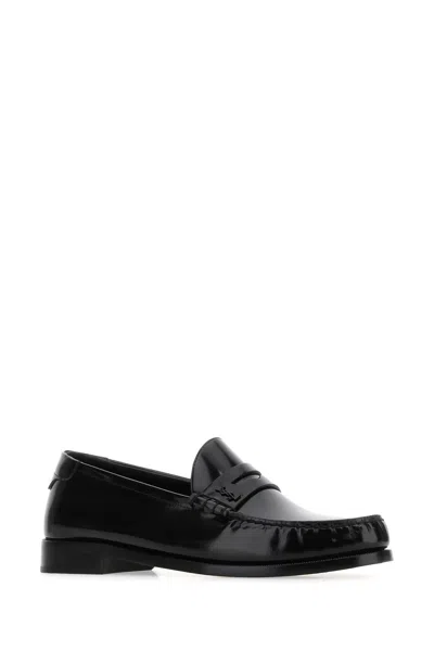 Saint Laurent Le Loafer Moccasins In Shiny Leather Scarpe Basse Black