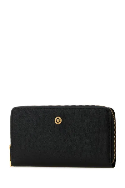 Versace Black Leather Medusa Biggie Wallet