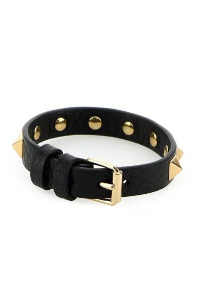 Valentino Garavani Men Rockstud Leather Bracelet
